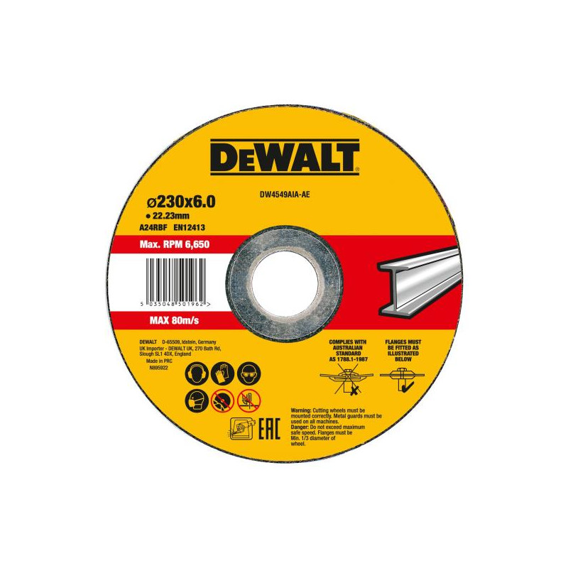 DISCO HIGH PERFORMANCE SBAVO ACCIAIO INOX - DEPRESSO - 230mm 6mm - Confezione da 10 pezzi