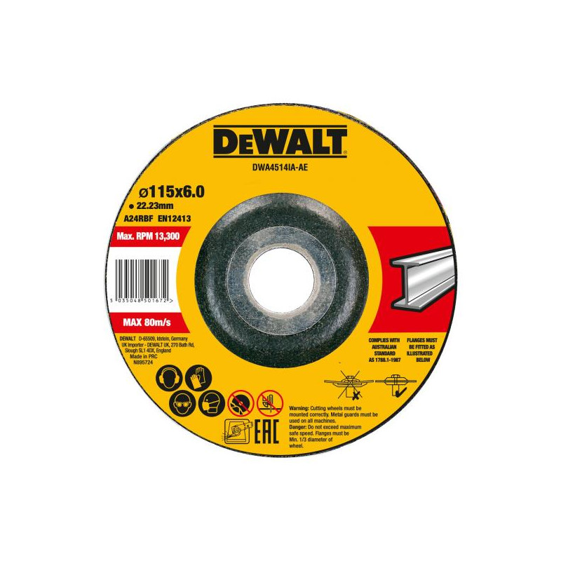 DISCO HIGH PERFORMANCE SBAVO METALLO - DEPRESSO - 115mm 6mm - Confezione da 25 pezzi