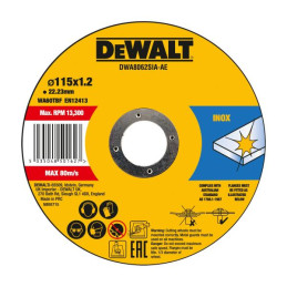 DISCO HIGH PERFORMANCE TAGLIO ACCIAIO INOX - PIATTO - 115mm 1.2mm - Confezione da 25 pezzi