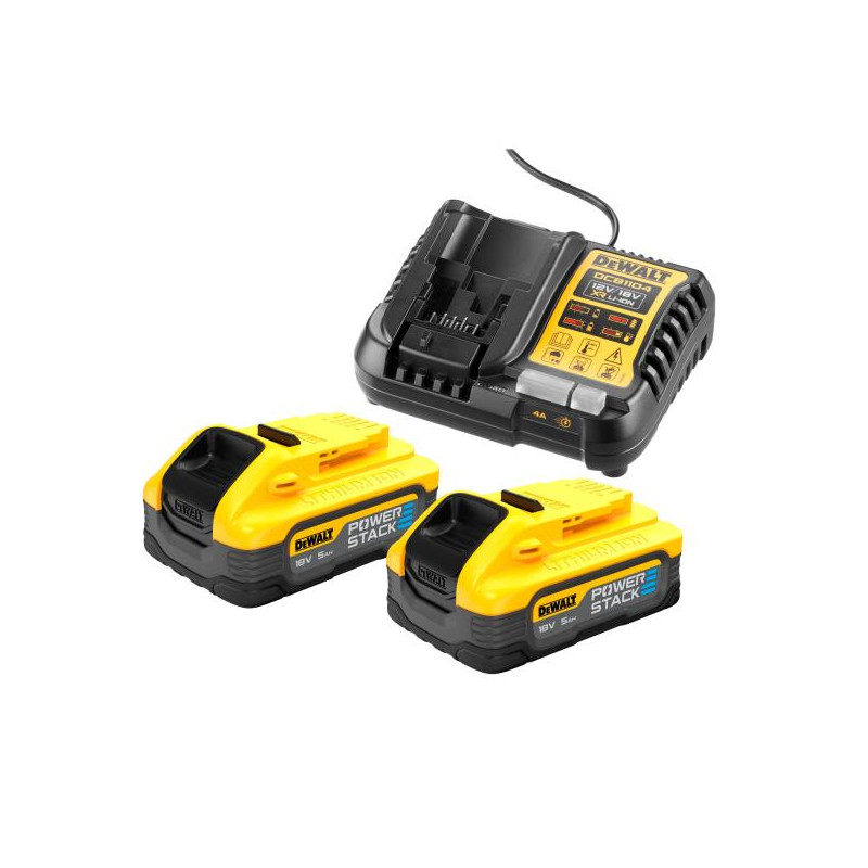 KIT 2 batterie XR 18V powerstack 5Ah + caricabatteria