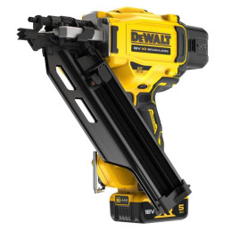 Chiodatrice per chiodi con testa a D, 18V. Motore BRUSHLESS 2 velocità. Caricatore in linea con angolo 30-34° - 2 x XR 18V 5Ah