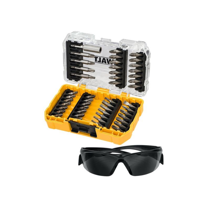 Set 47 pezzi inserti per avvitare + Occhiali protettivi DEWALT