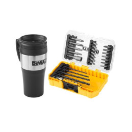 Set 25 pezzi per forare ed avvitare + Tazza termica DEWALT